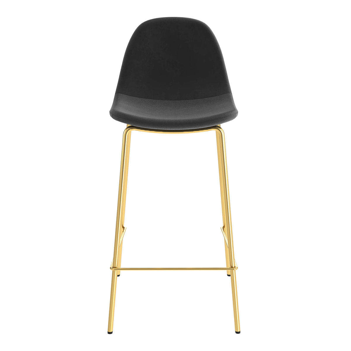Lot de 2 chaises pour îlot central 65 cm en velours noir - Henrik