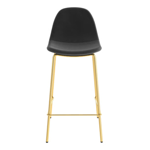 Lot de 2 chaises pour îlot central 65 cm en velours noir - Henrik