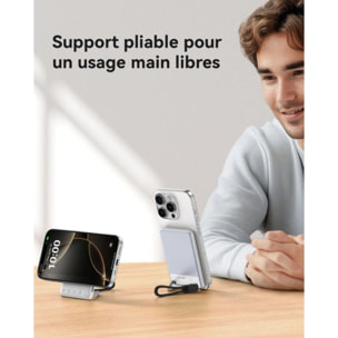 Batterie externe INIU 5000 mAh MagPro slim blanc