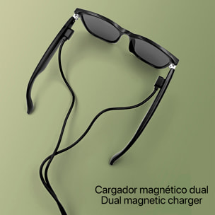 Occhiali intelligenti GS08, chiamata bluetooth, assistente vocale, controllo remoto della fotocamera.