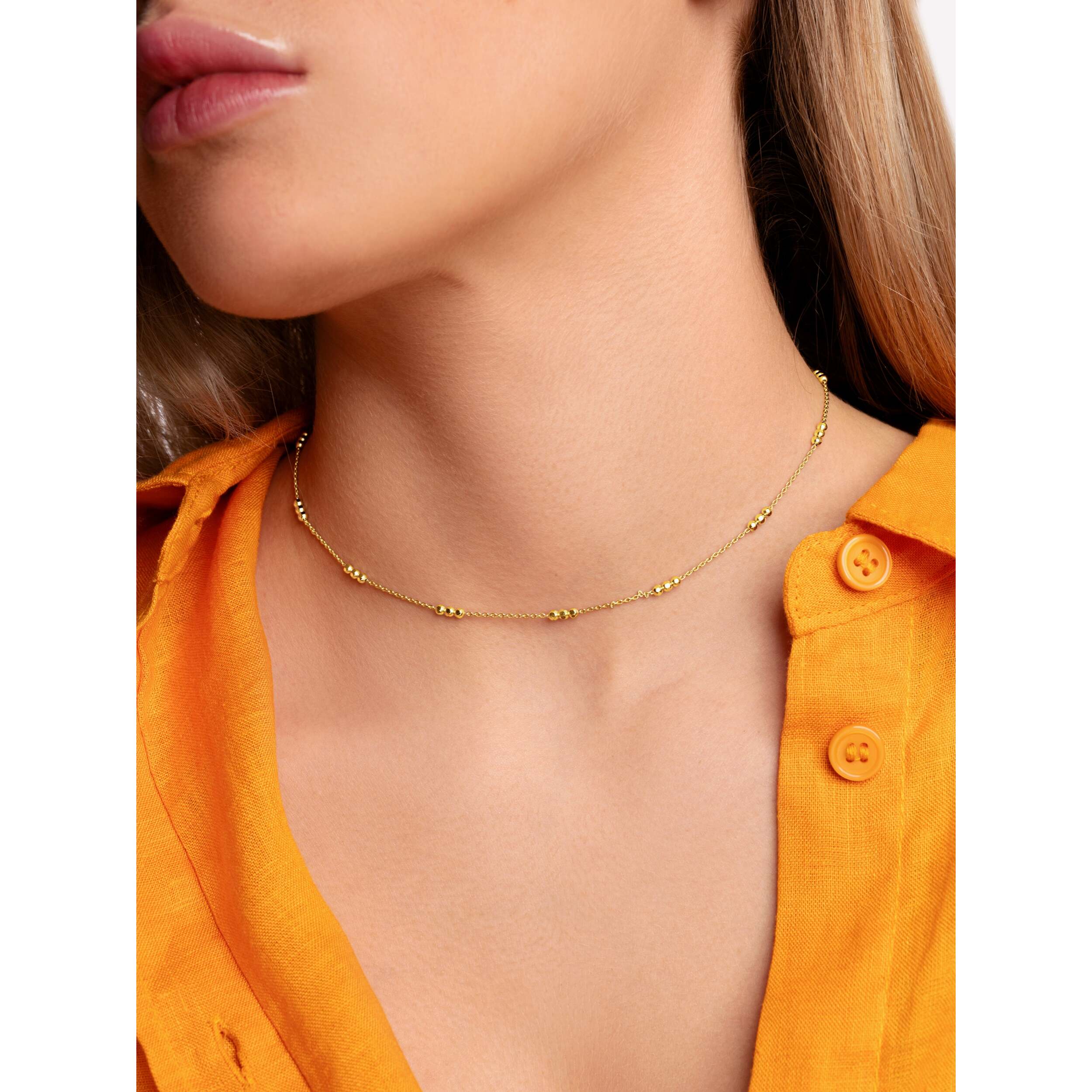 Collana Triple Dots Argento Placcato Oro
