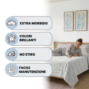COMPLETO LETTO PIAZZA E MEZZA KARMA - 100% Microfibra