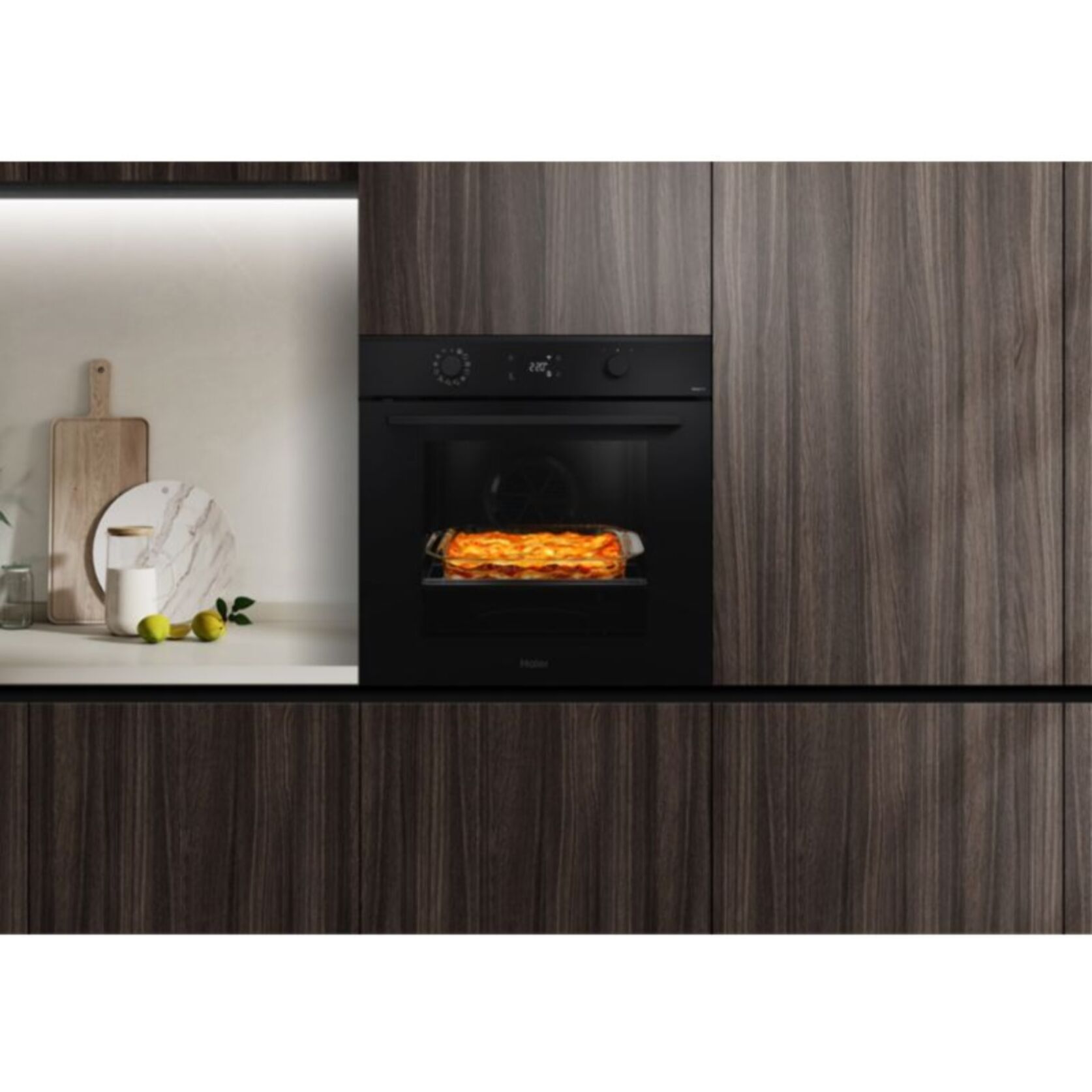 Four encastrable HAIER ID2P5B5EYTB - Pyrolyse - Hydrolyse - Chaleur pulsée - Porte froide - Rails télescopiques