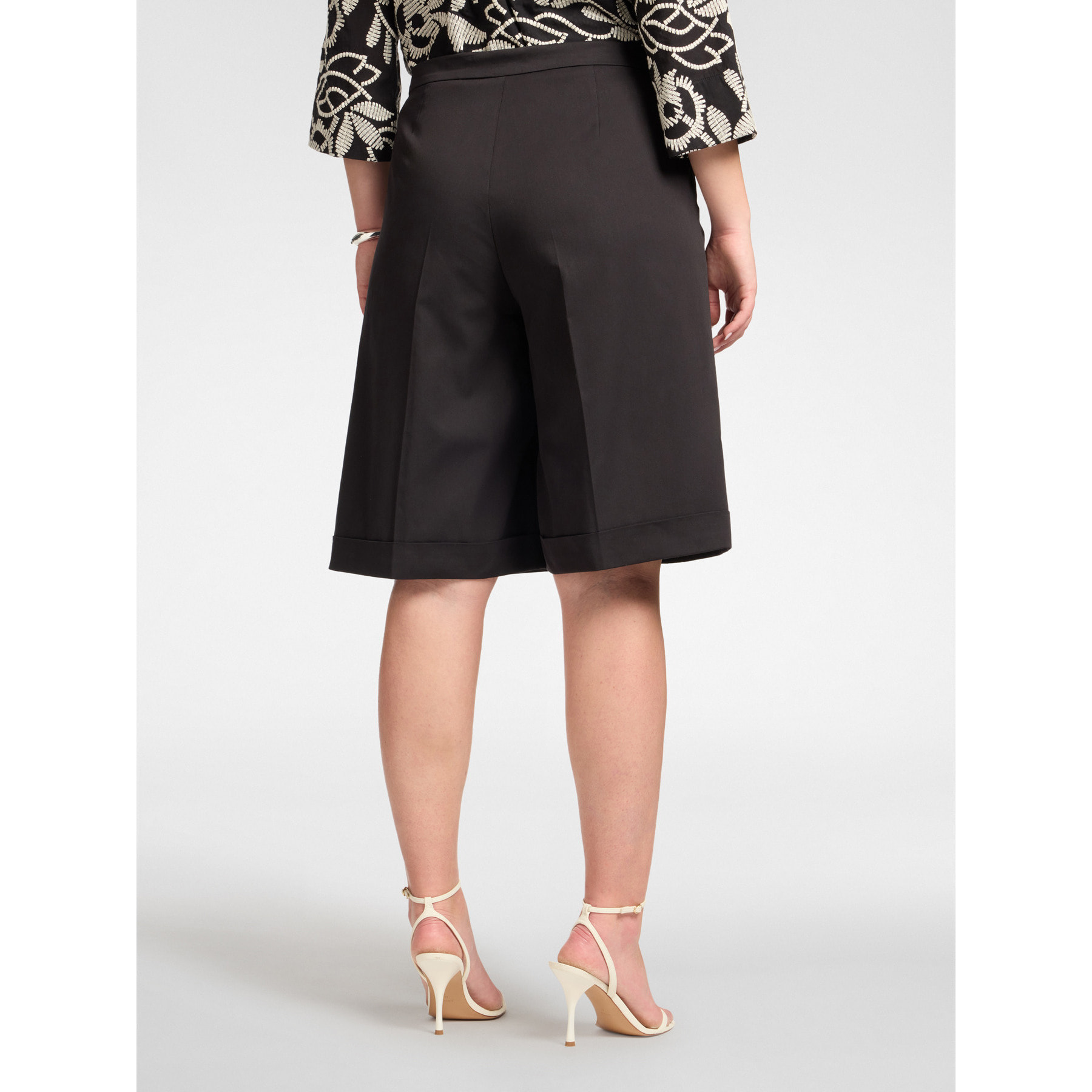 Elena Mirò - Pantaloni corti in misto cotone - Nero