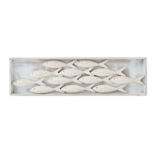 J-Line Objet Mural Poisson Blanchi - bois - naturel