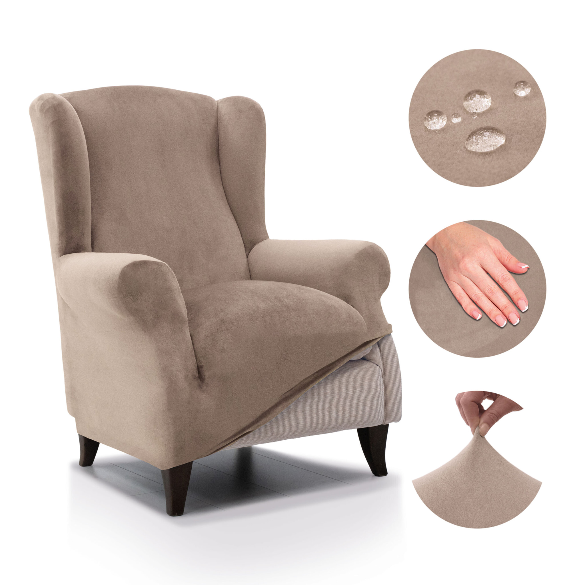 Funda TERCIOPELO ANTIMANCHAS Multi elástica para OREJERO modelo VERONICA