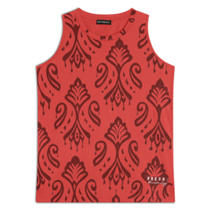 Canotta floreale svasata in jersey leggero