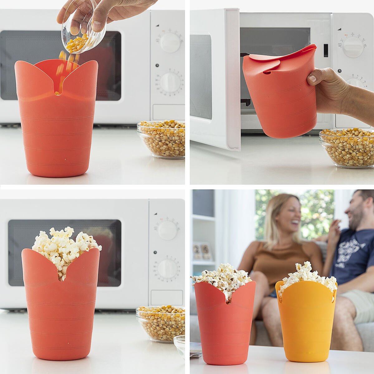 Contenitori per Pop-corn Pieghevoli in Silicone Popbox InnovaGoods (Pacco da 2)