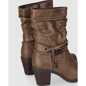 Botines - Taupe - Tacón: 7 cm