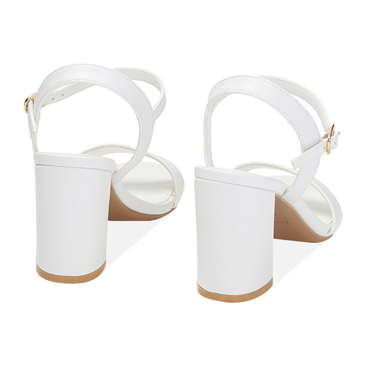 Sandali bianchi con cinturino, tacco 8 cm