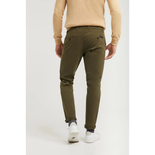 Pantaloni casual verde scuro in cotone elasticizzato con particolari Polo Club