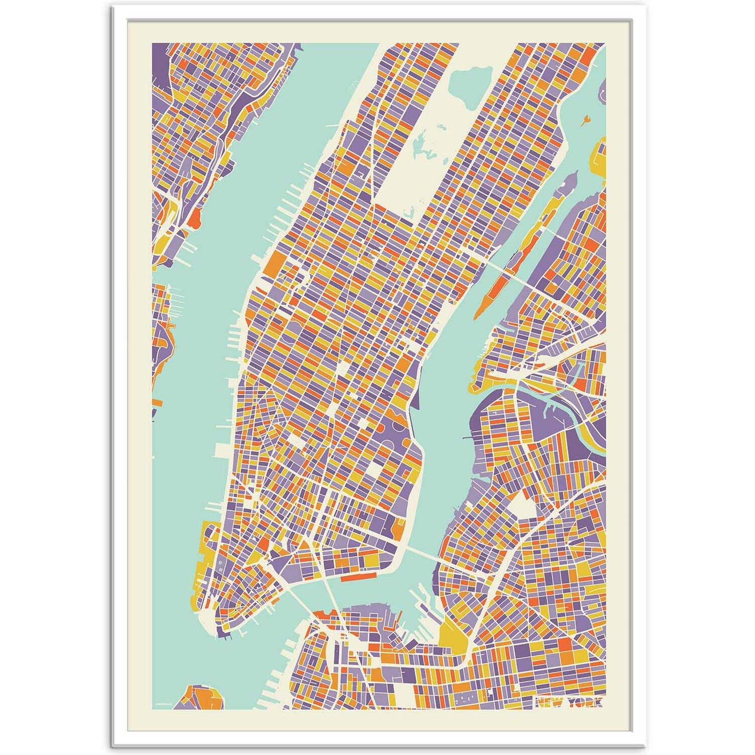 Affiche - New-York City Rainbow map - Muzungu
