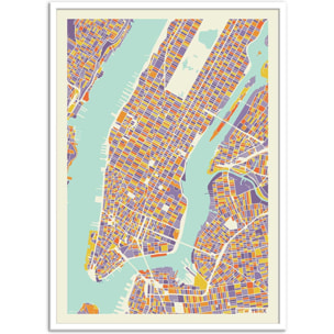 Affiche - New-York City Rainbow map - Muzungu