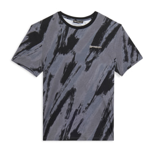 T-shirt stampata effetto pennellata in cotone