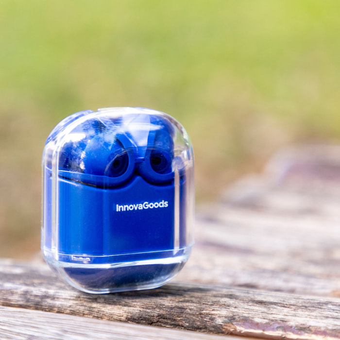 Auricolari wireless - blu e trasparente - 4x2,6x4,3 cm