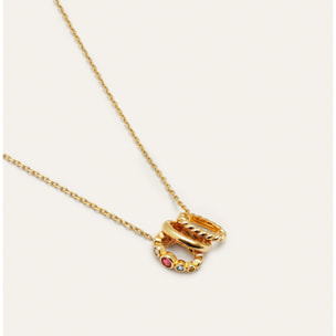 Collar Pebble Family Colors Baño Oro
