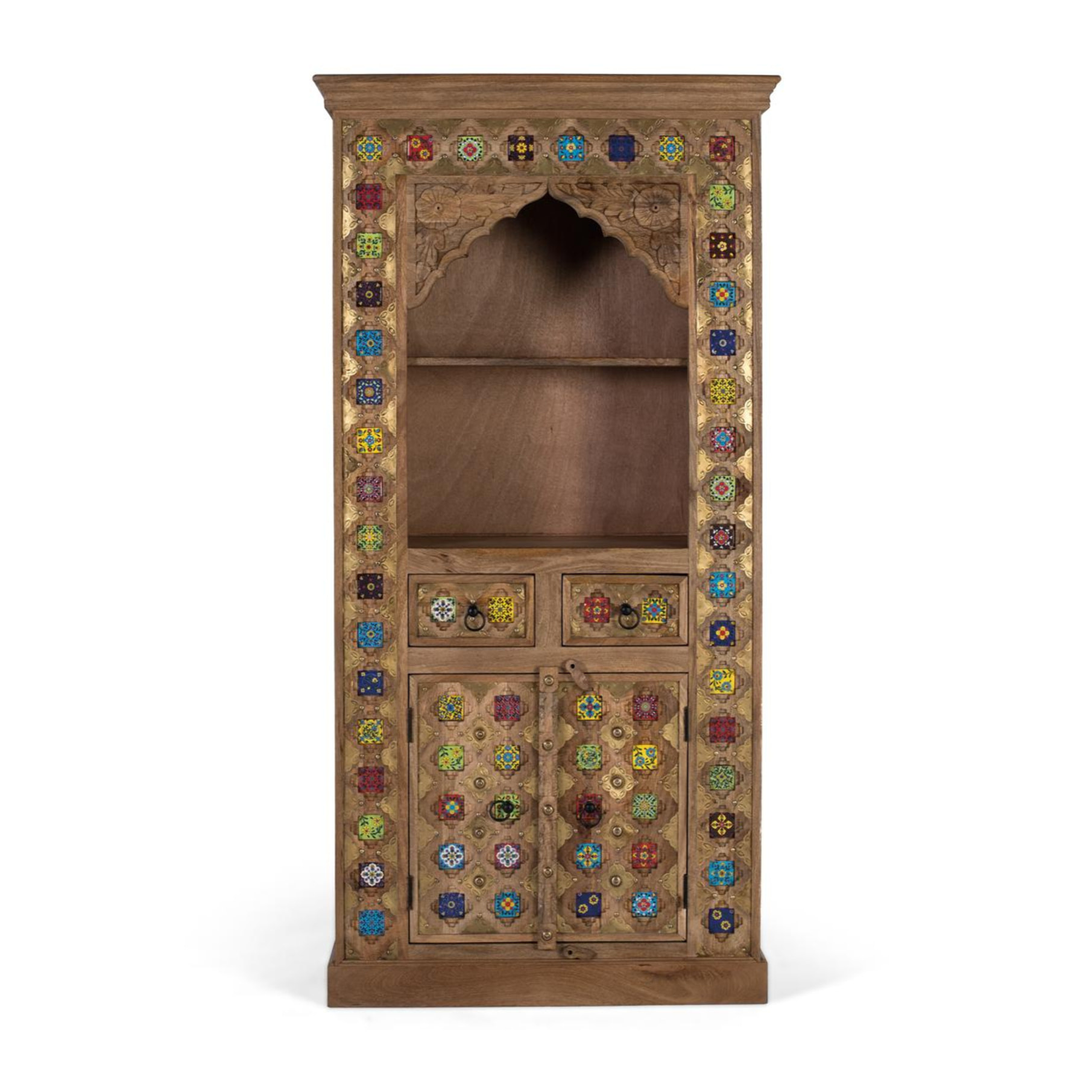 Librería de Madera de Mango 90 Cm Estilo Artesanal Étnico