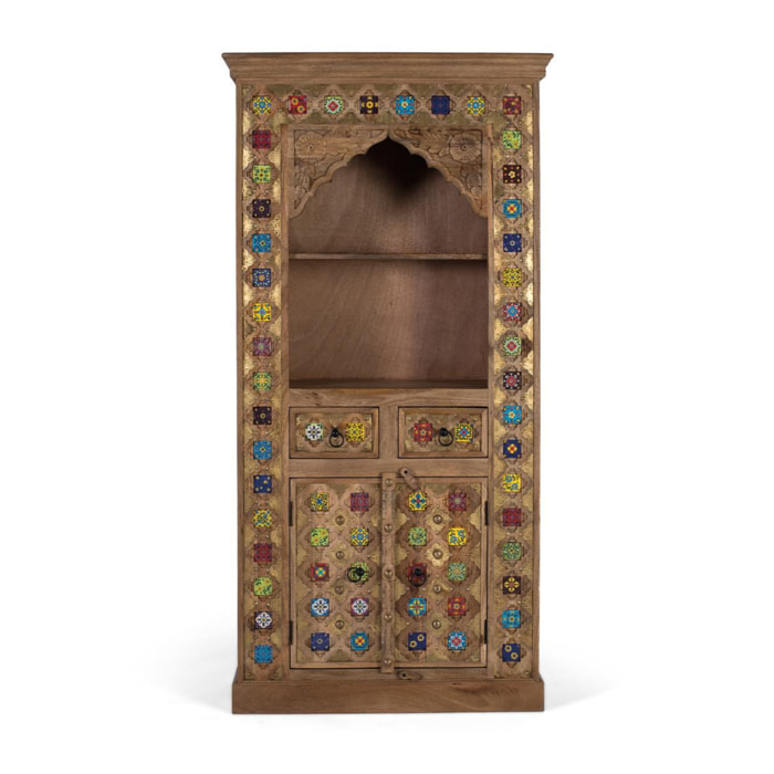 Librería de Madera de Mango 90 Cm Estilo Artesanal Étnico
