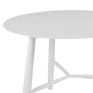 Table basse de jardin en aluminium blanc Ø 60 cm STOCKHOLM