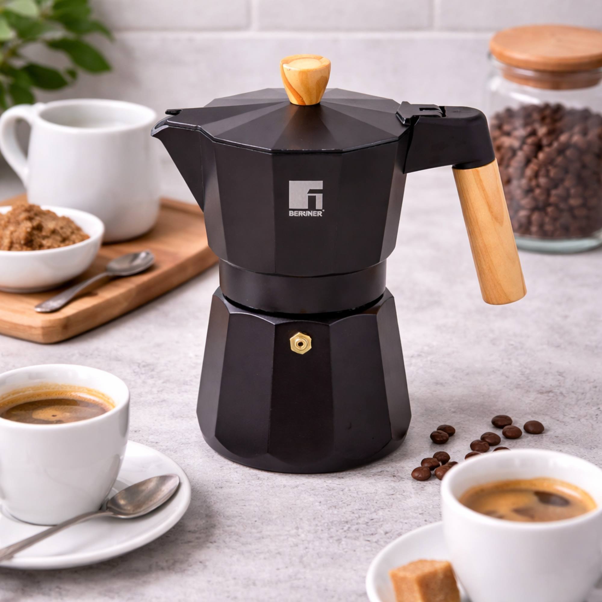 cafetera para 6 tazas en aluminio 17x10x20,5cm