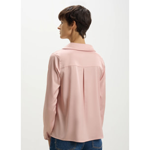 Blusa in raso scollo a v