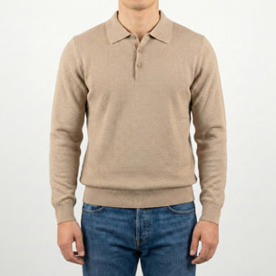 Maglia polo manica lunga nido d'ape