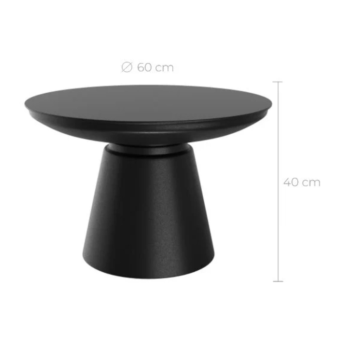 Table basse ronde en métal noir D60 cm - Gomez