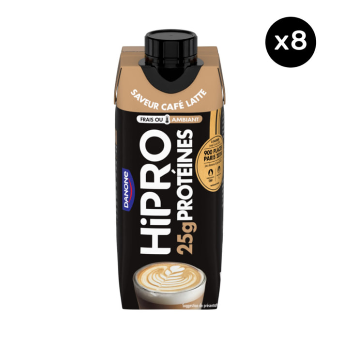 8 x 330ml - Hipro - Boisson protéinée goût Café Latte