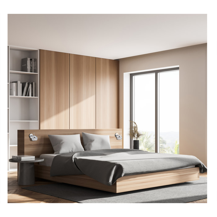 LEDS C4 Aplique de Pared para Dormitorio Orientable para Bombilla E27. Aluminio Ideal para Cabeceros de Cama