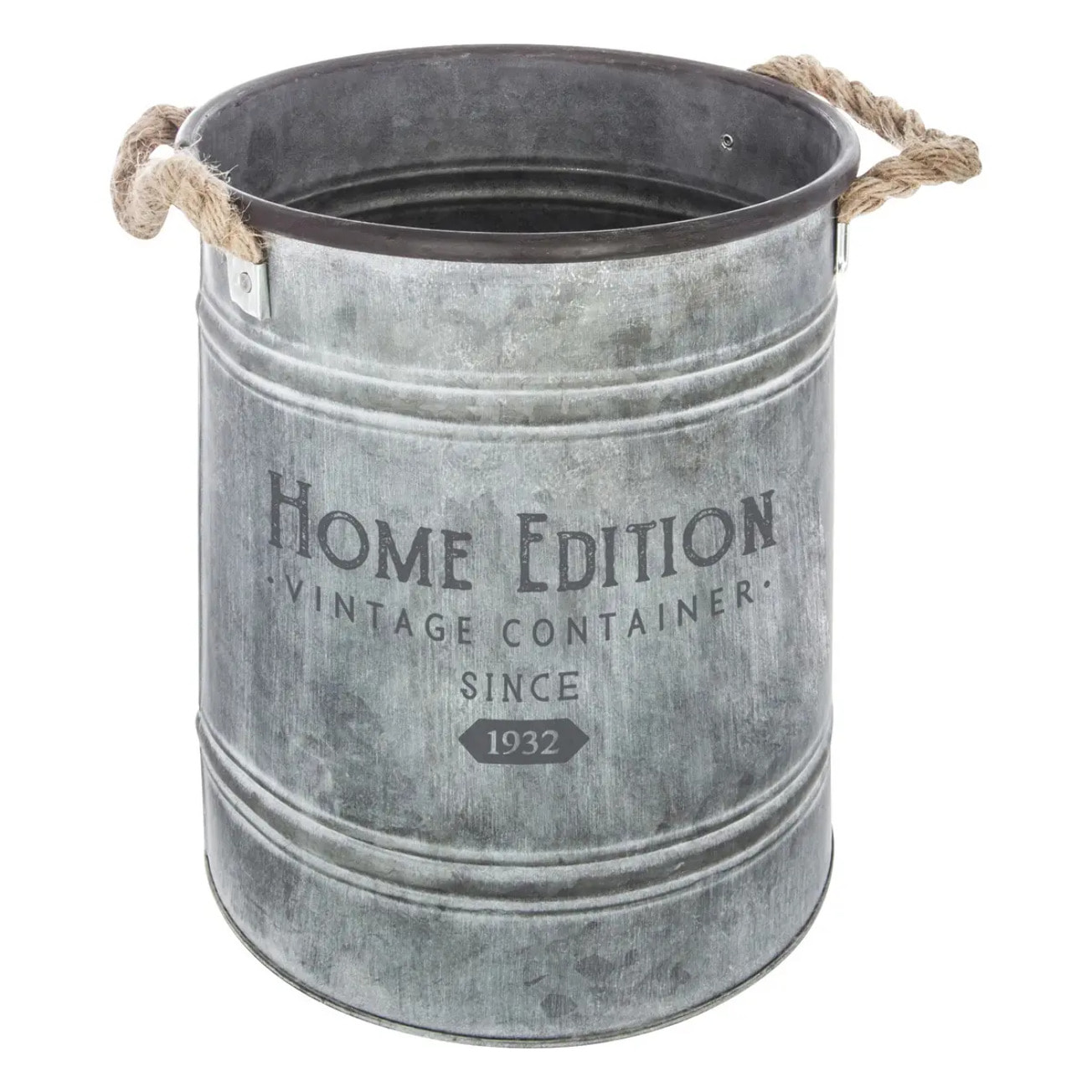 Set de 2 seaux métal gris D19/23cm