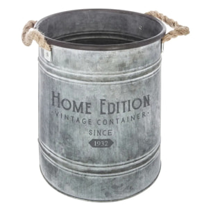 Set de 2 seaux métal gris D19/23cm