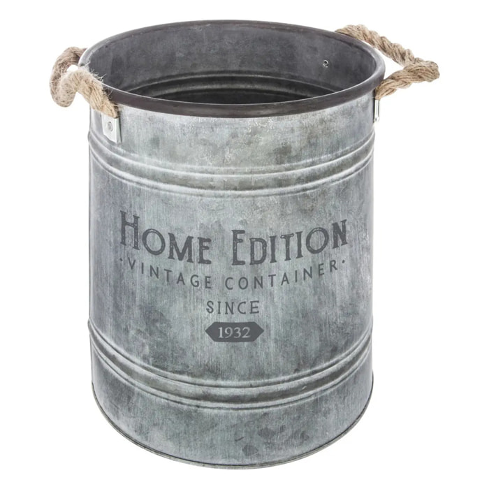 Set de 2 seaux métal gris D19/23cm