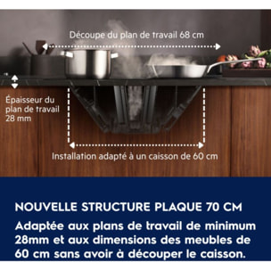 Plaque induction aspirante ELECTROLUX KCC73443 - Hotte intégrée et Zone Bridge