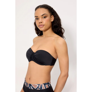 Top bikini bandeau Nero