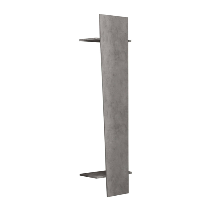 Appendiabiti verticale, Made in Italy, con tubo per vestiti, due ripiani, Mobile per ingresso, Entratina moderna, cm 50x30h200, colore Grigio Cemento