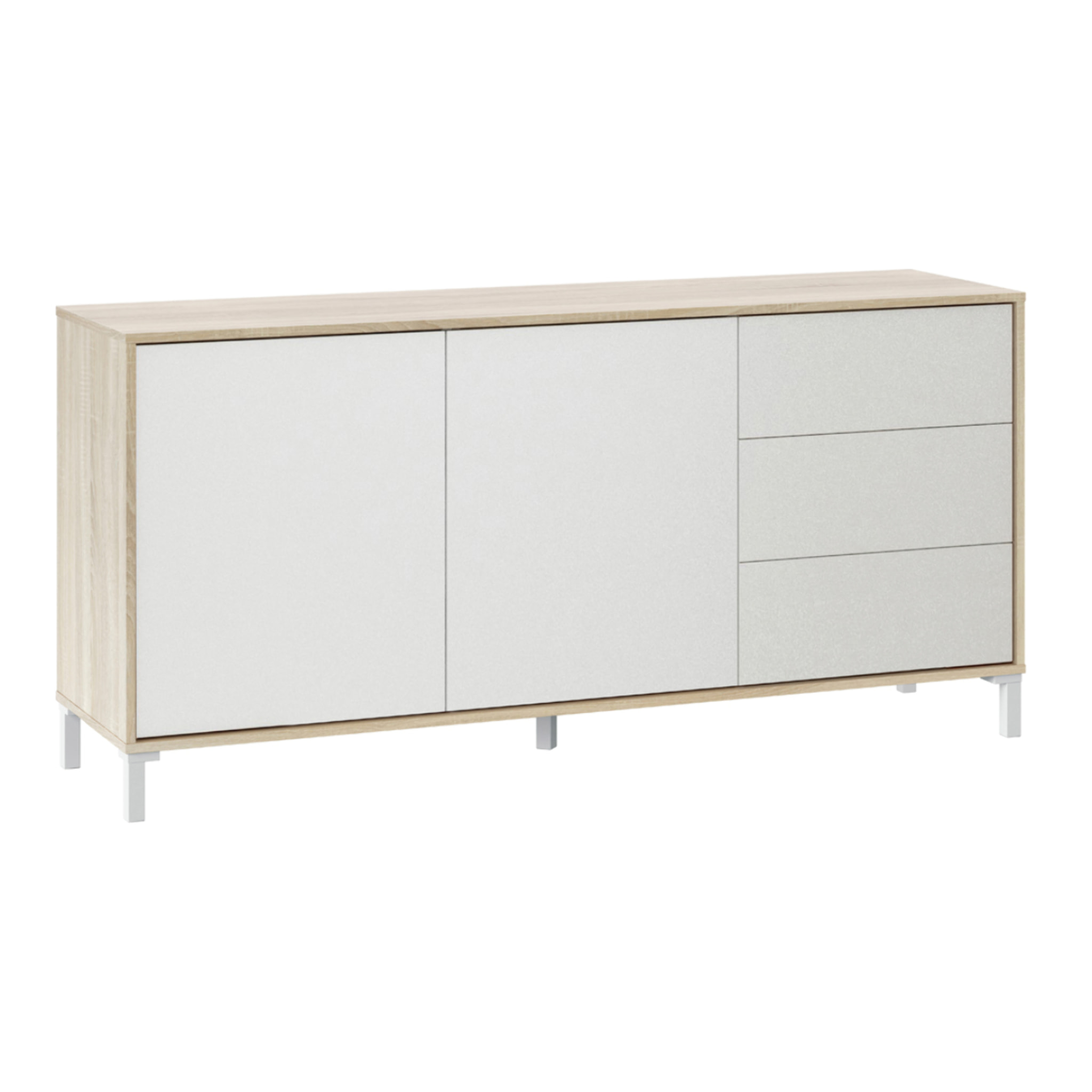 Aparador Urban Plus 2 Puertas 74x154x41 Cm Roble Canadian / Blanco Artik