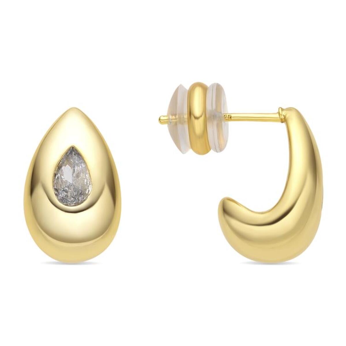 Pendientes acabado oro amarillo de 18k y Circonita Brillante