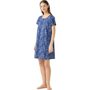 Camicia da notte donna manica corta collo 3 bottoni articolo cachemire Noidinotte