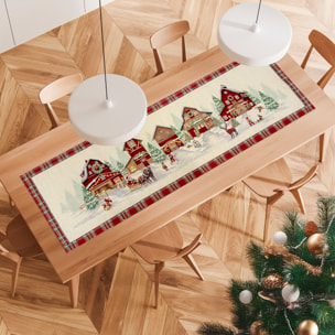 Runner Natalizio Red Cottage 40x140 cm Red Cottage Gobelin Jacquard