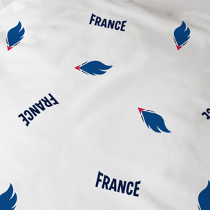 Parure de lit imprimée 100% coton, PARIS 2024 EQUIPE DE FRANCE OLYMPIQUE DRAPEAU