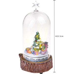 Albero Con Trenino, Con Musica Luci E Movimento. Altezza 23,5 Cm - Pezzi 1 - 12X23,5X12cm - Colore: Verde - Bianchi Dino - Articoli Natalizi