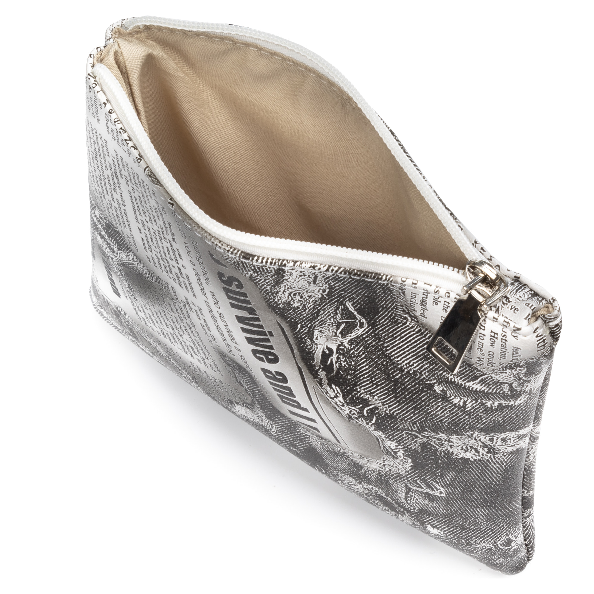 IRIA QUINTANA Borsa a Spalla da Donna Asti. Materiale PVC PU Pelle Sintetica Stampata 42x14x32 Cm. Colore bianco