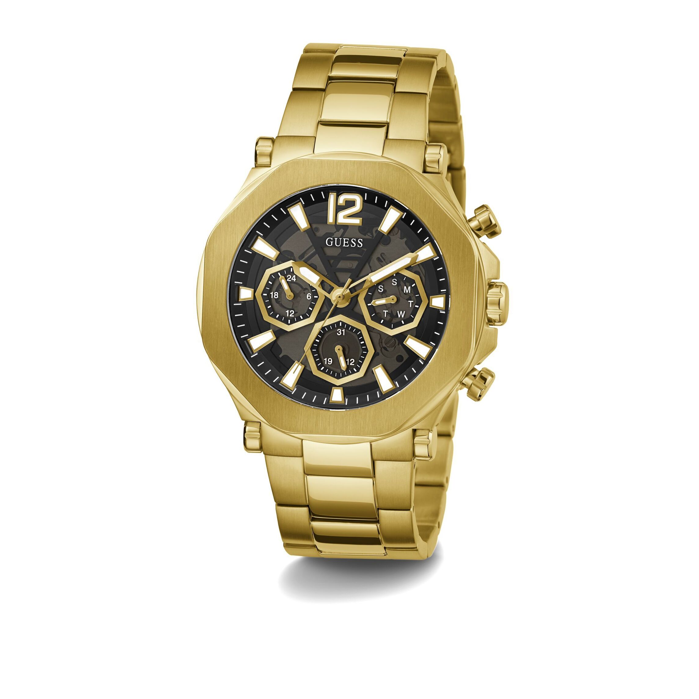 Guess Analogico Al Quarzo Guess Mens Black Multi-Function Watch