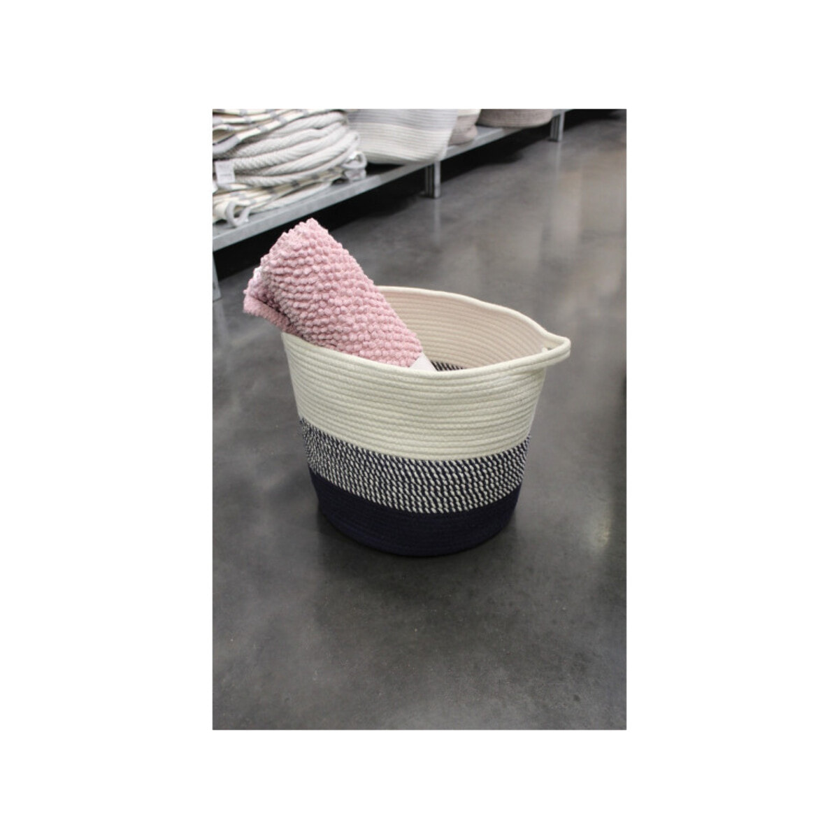Lot de 3 paniers rond en corde de coton tressée - COTI