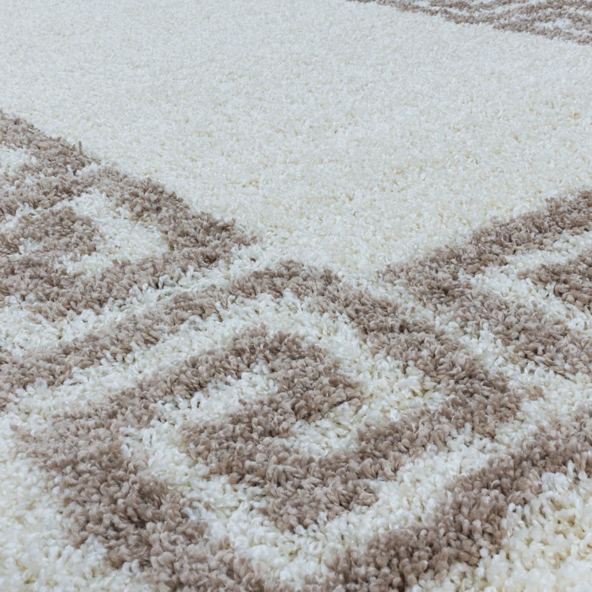 Tapis poils longs shaggy tissé motif simple BOLA