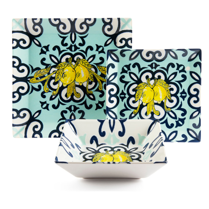 Service de table 18 pièces Excelsa – Amalfi (QDR), Céramique Multicolore