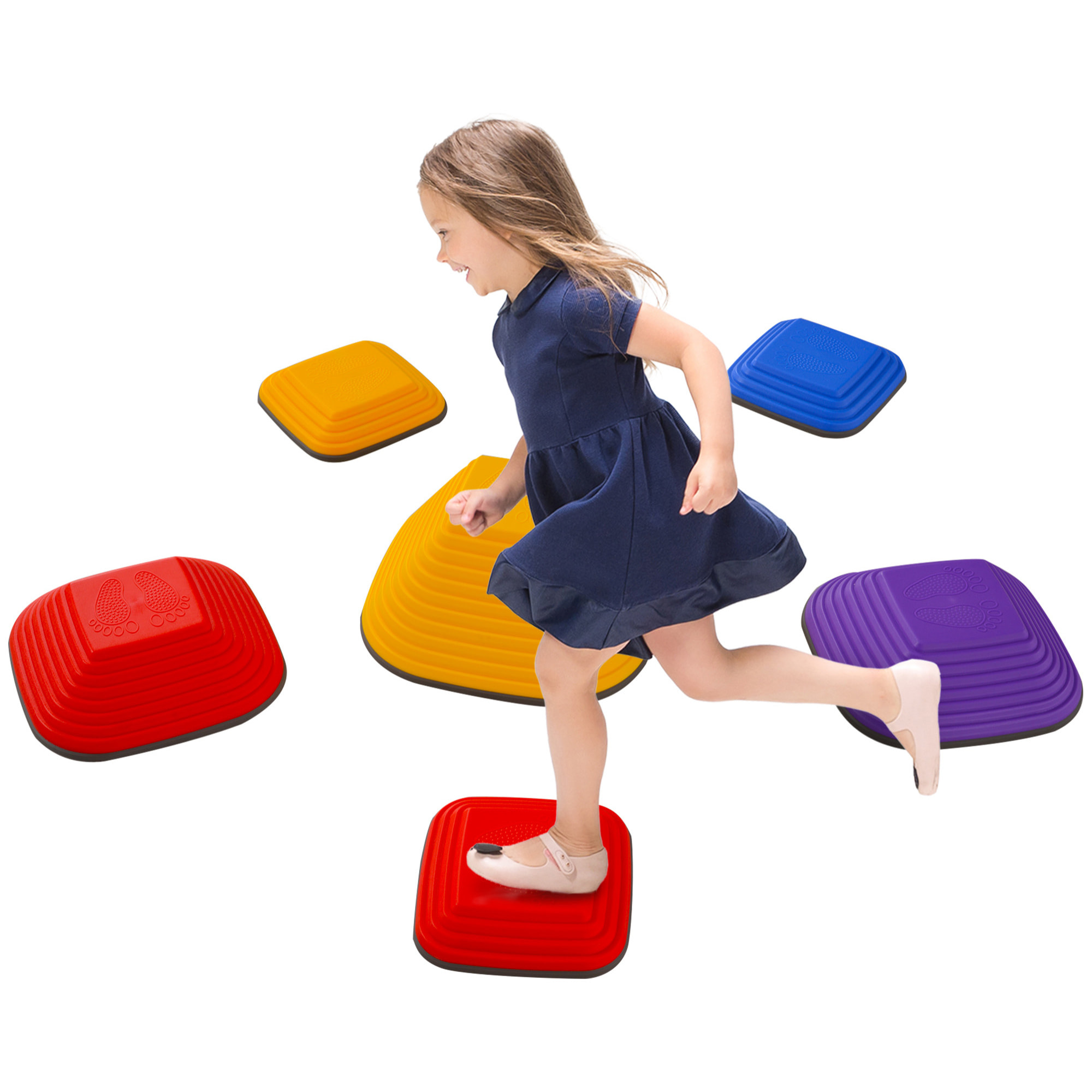 Conjunto de Piedras de Equilibrio para Niños Apilables de 6 Piezas Juego de Equilibrio para Niños de +3 Años Antideslizantes para Interior y Exterior Multicolor