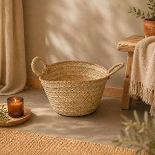 Panier bûche anse bord jute XL - Naturel