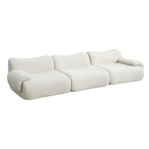 Canapé compressé 4 places en velours beige SWING
