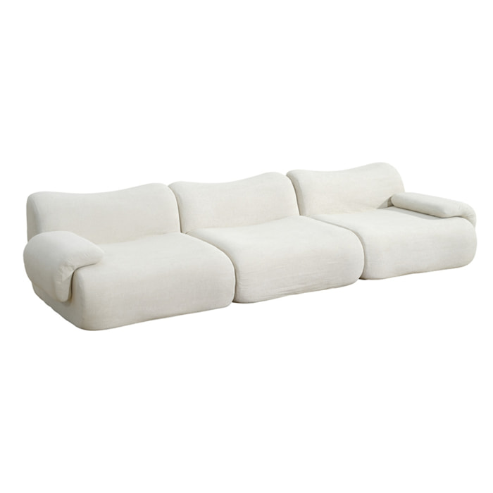 Canapé compressé 4 places en velours beige SWING